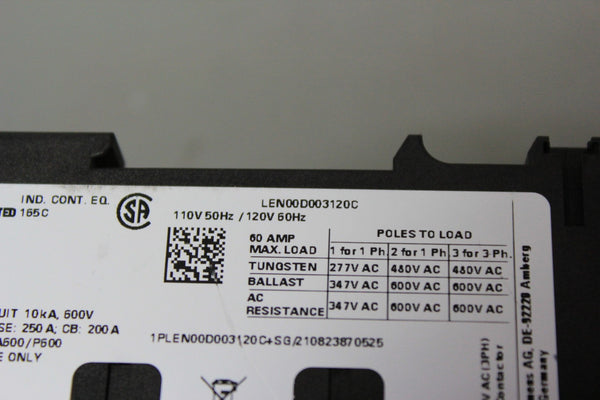 SIEMENS LEN00D003120C LIGHTING CONTACTOR