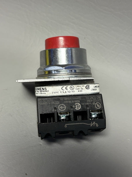 SIEMENS RED PUSHBUTTON OPERATOR RED CAP 52PA8B2