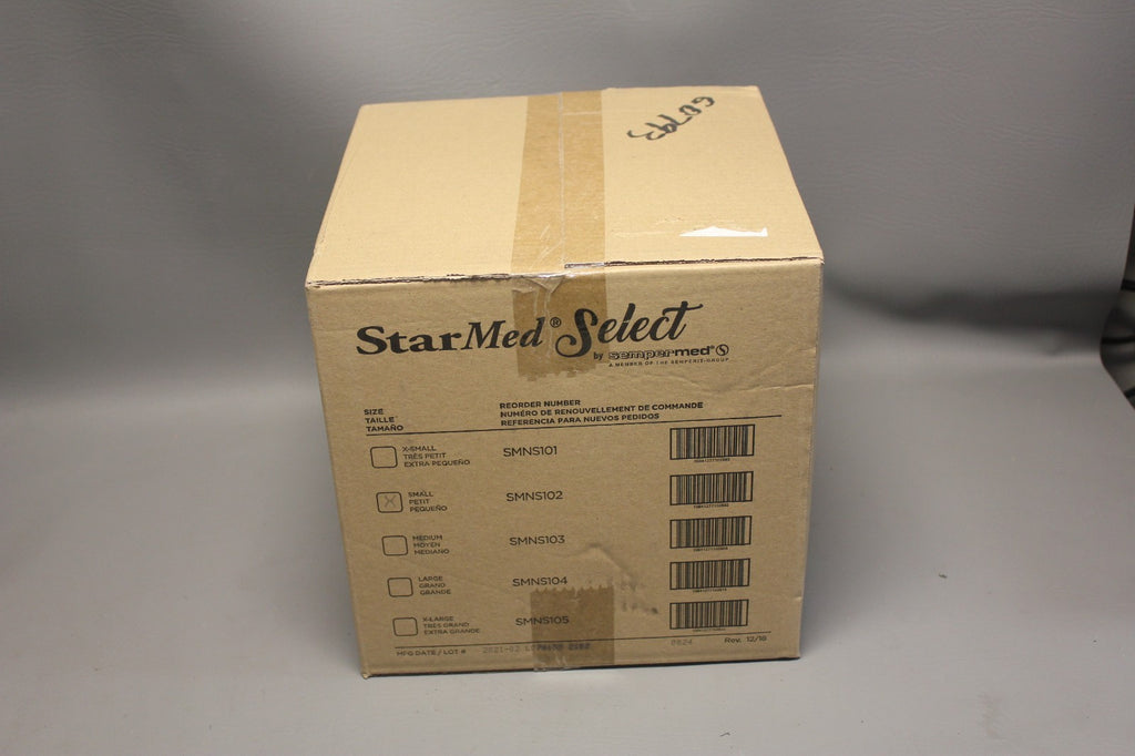 NEW BOX OF 1000 STARMED SELECT NITRILE EXAMINATION GLOVES POWDER FREE SMNS102  S