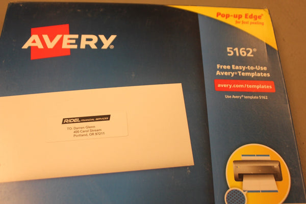 NEW AVERY 5162 EASY PEEL ADDRESS LABELS 100X SHEETS