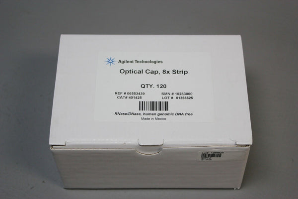 NEW BOX OF 10 PACKS (120 TOTAL) AGILENT OPTICAL CAPS 8x STRIP 401425