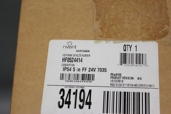 NEW HOFFMAN IP54 5" FAN FILTER 34194