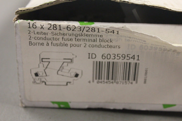 NEW LOT OF 21 WAGO 281-623/281-541 TERMINAL BLOCKS