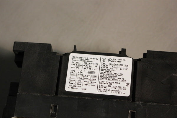 UNUSED SIEMENS POWER CONTACTOR 3RT1044-1AK60