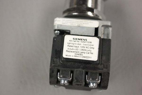 SIEMENS  52PP2G3AB 52AATG3B GREEN OIL TIGHT PUSHBUTTON