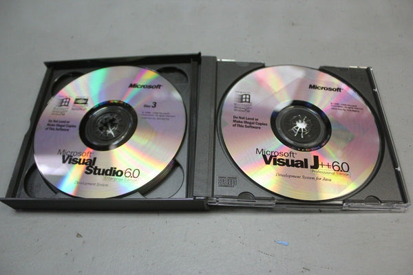 MS MICROSOFT VISUAL STUDIO 6.0 ENTERPRISE EDITION W/ VISUAL J++ 4 DISCS + KEY