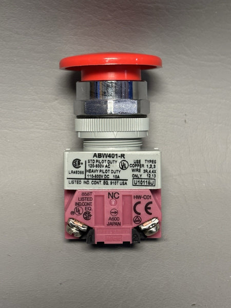 IDEC ABW401-R RED PUSH BUTTON MUSHROOM  ABW 00M