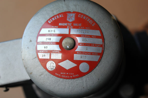 UNUSED GENERAL CONTROLS MAGNETIC VALVE  K3E194  TYPE K3-E