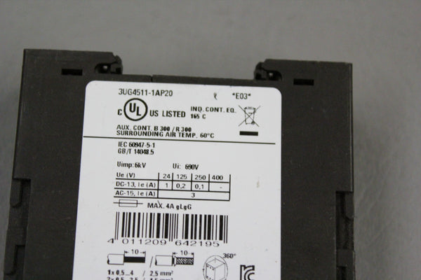 SIEMENS SIRIUS MONITORING RELAY 3UG4511-1AP20