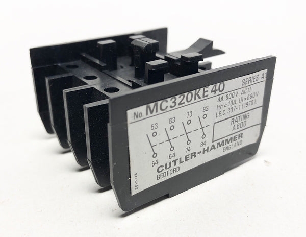  Cutler Hammer MC320KE40 Auxiliary Contact NEW