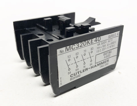  Cutler Hammer MC320KE40 Auxiliary Contact NEW
