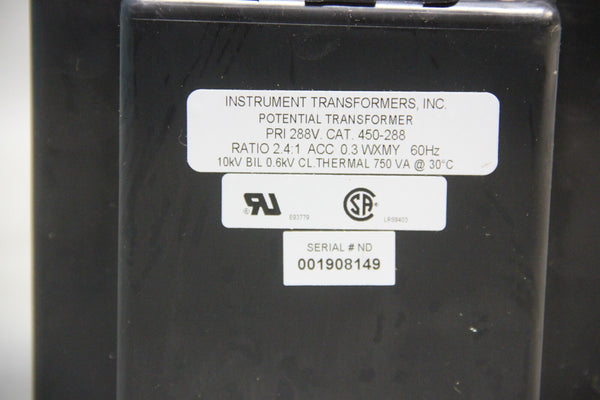 NEW INSTRUMENT TRANSFORMERS POTENTIAL TRANSFORMER 450-288