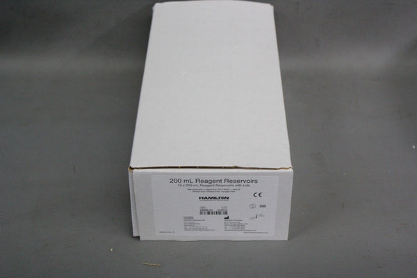 CASE OF 10 NEW HAMILTON 200ML REAGENT RESERVOIRS WITH LIDS 56695-01