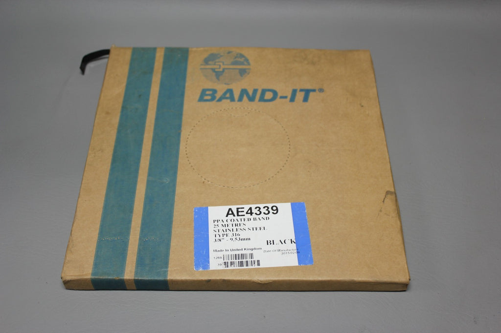 NEW BOX OF 25M BAND-IT PPA COATED 316 STAINLESS STEEL BAND 3/8" 9.53mm AE4339