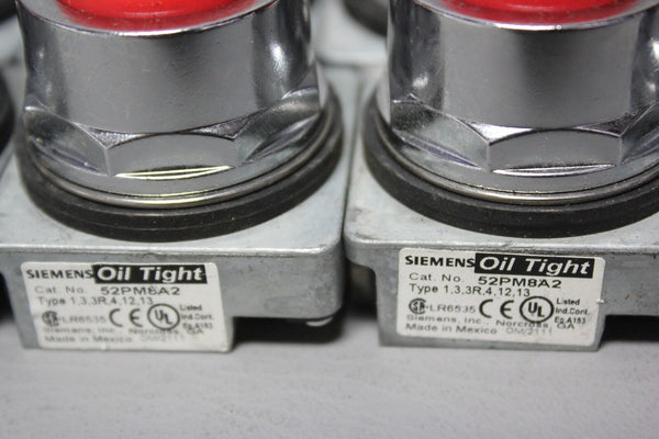 LOT OF 12 SIEMENS OIL TIGHT RED PUSH BOTTON
