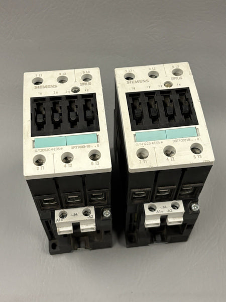 2- SIEMENS SIRIUS 3RT1033-1BB40 Contactor