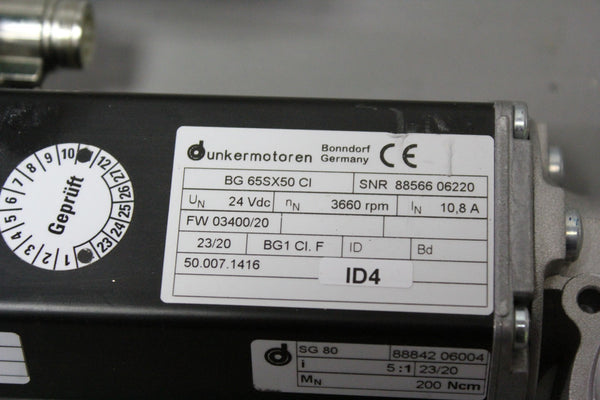 DUNKERMOTOR BRUSHLESS DC MOTOR W/ GEARBOX  BG 65SX50 CI