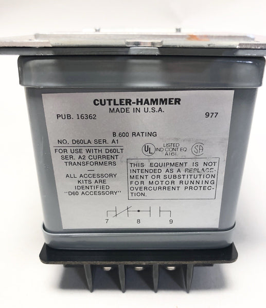 Cutler Hammer D60LA0 Adjustable Current Relay D60LT D60LT3 Ser A2 