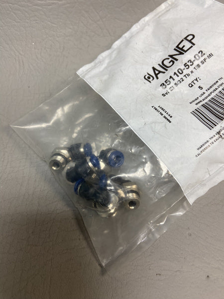 AIGNEP USA 5 PCS 85110-53-02 Elbow Connector,33/64" Hex,5/32" Tube