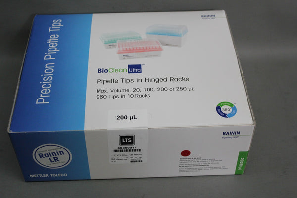 NEW BOX 960 RAININ 200ul BIO CLEAN ULTRA RT LTS PRECISION PIPETTE TIPS 30389241