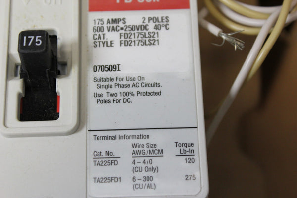NEW CUTLER HAMMER 175A INDUSTRIAL CIRCUIT BREAKER FD2175LS21 FD 35K