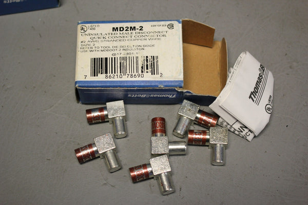 NEW THOMAS & BETTS MD2M-2 UNINSULATED MALE DISCONNECT LOT OF 6
