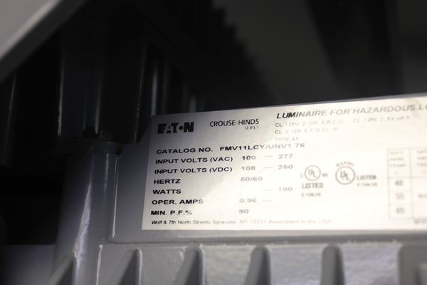 UNUSED EATON LUMINAIRE FITTING FOR HAZARDOUS LOCATIONS FMV11LCY/UNV1 76