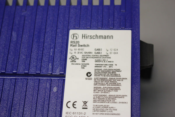 HIRSCHMANN RS20 RAIL SWITCH  RS20