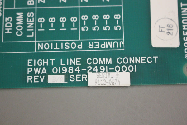 ROSEMOUNT INC EIGHT LINE COMM CONNECT  01984-2491-0001