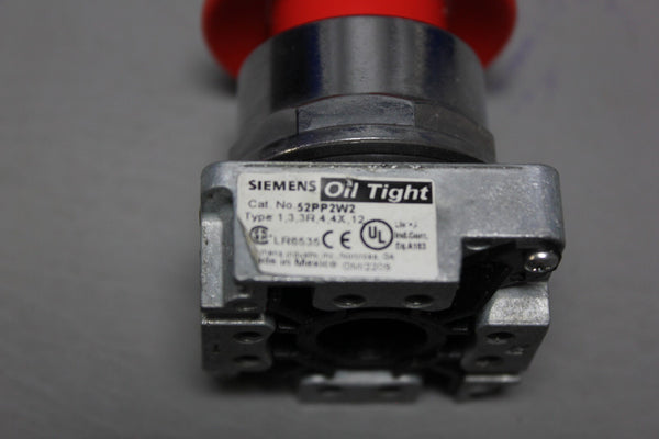 SIEMENS RED MUSHROOM HEAD PUSH-PULL EMERGENCY STOP BUTTON 52PP2W2