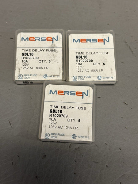 MERSEN GDL10 Lot of 15 Time Delay Fuses 10A, 125 Vac