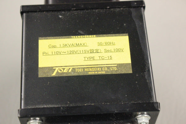 TOEHI HENSEIKI CO TC-15 TRANSFORMER 50/60 HZ 100 V