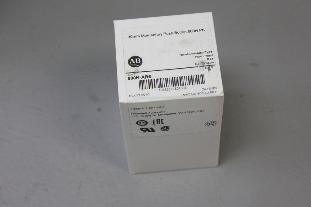 NEW ALLEN BRADLEY 30MM MOMENTARY PUSH BUTTON 800H-AR6 F