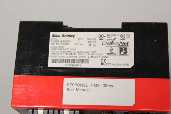 ALLEN BRADLEY GUARD I/O DIGITAL COMB. MODULE  1791DS-IB4XOW4 A