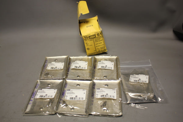 NEW LOT OF 7 HUBBELL WALL PLATES STAINLESS STEEL S13