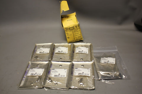 NEW LOT OF 7 HUBBELL WALL PLATES STAINLESS STEEL S13