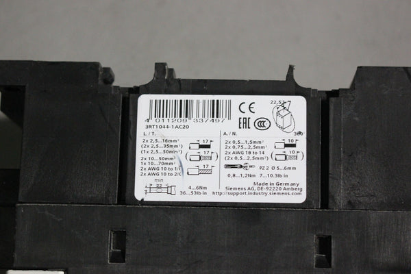 SIEMENS POWER CONTACTOR   3RT1044-1AC20