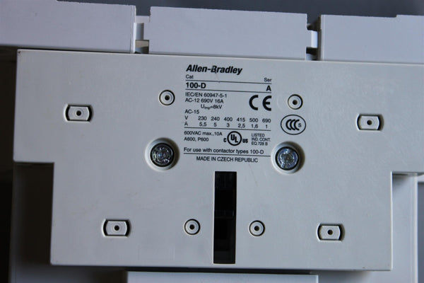 ALLEN BRADLEY 100-D140 CONTACTOR WITH AUX CONTACT 100-D140 B
