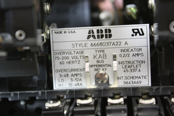 NEW ABB DIFFERENTIAL RELAY 6668D37A22
