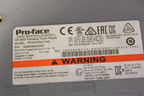 PROFACE HMI OPERATOR CONTROL PANEL  PFXGP4501TAD