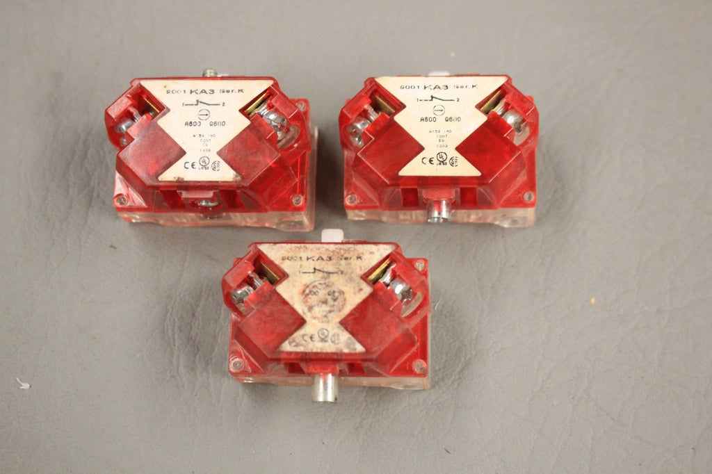 LOT OF 3 SQUARE D 9001 KA3 SER K CONTACT BLOCKS