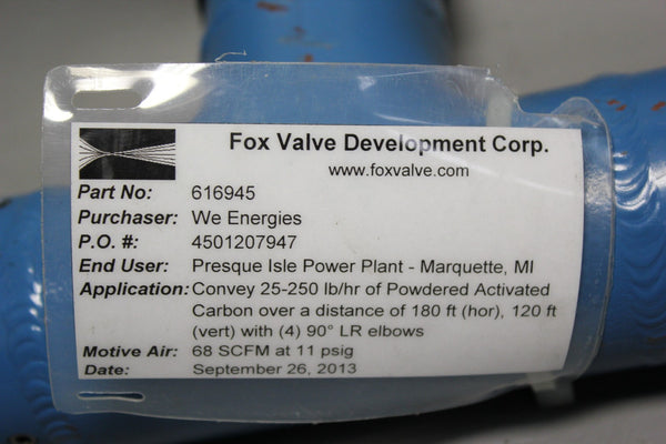 FOX VALVE CORP. VENTURI EDUCTOR/JET PUMP  616945