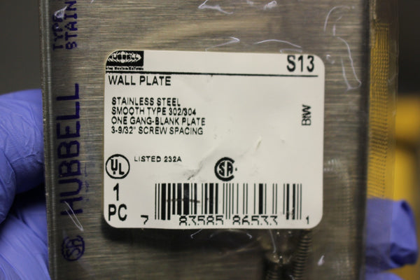 NEW LOT OF 7 HUBBELL WALL PLATES STAINLESS STEEL S13