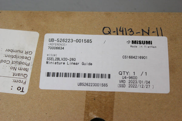 NEW MISUMI MINIATURE LINEAR GUIDE RAIL WITH 2 BLOCKS SSEL2BLV20-260