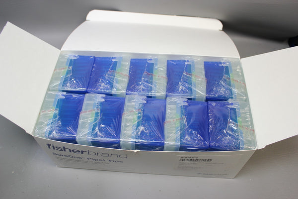 NEW BOX 960 FISHER 100uL SURE ONE PIPETTE TIPS BEVELED MICROPOINT 02-707-431