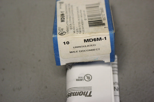NEW THOMAS & BETTS MD6M- 1 UNINSULATED MALE DISCONNECT LOT OF 10