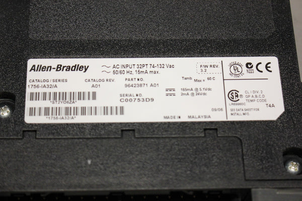 ALLEN-BRADLEY CONTROLLOGIX AC INPUT MODULE 1756-IA32/A