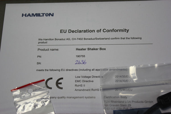 NEW HAMILTON HEATER SHAKER BOX 190755