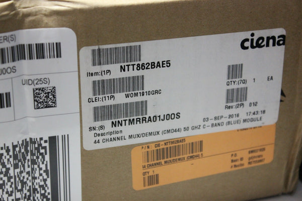 Ciena 44CH Mux-Demux 50GHZ C-Band Module NTT862BAE5 W0M1910GRC