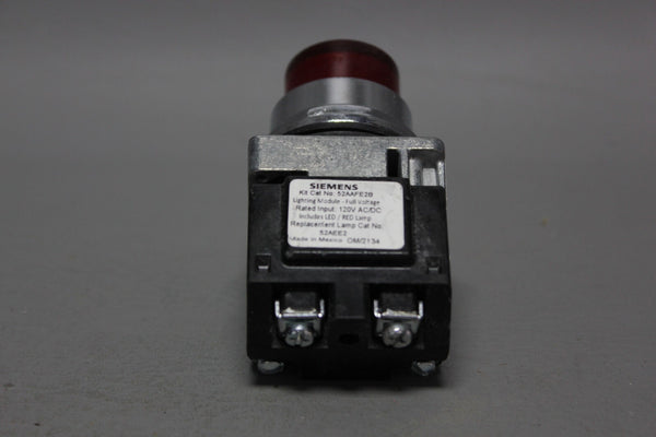 SIEMENS RED LED PILOT INDICATOR LIGHT 52PL4E2XB W/TRANSFORMER 52AAFE2B